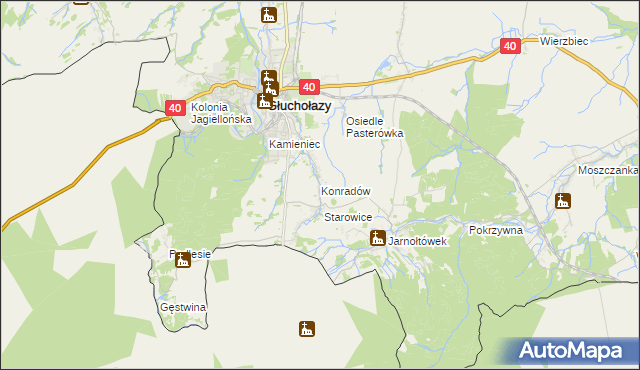 mapa Konradów gmina Głuchołazy, Konradów gmina Głuchołazy na mapie Targeo
