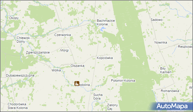 mapa Kopciówka, Kopciówka na mapie Targeo