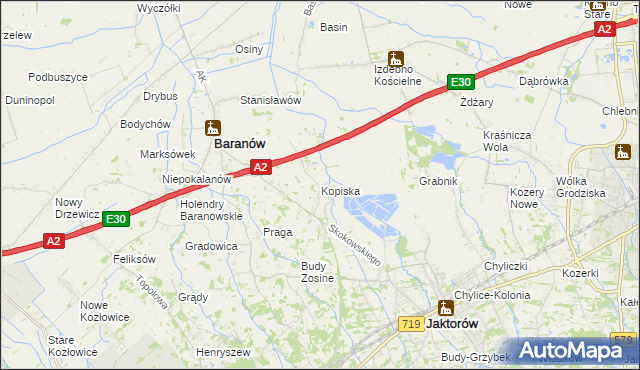 mapa Kopiska, Kopiska na mapie Targeo