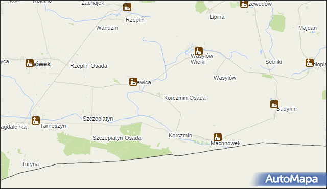 mapa Korczmin-Osada, Korczmin-Osada na mapie Targeo