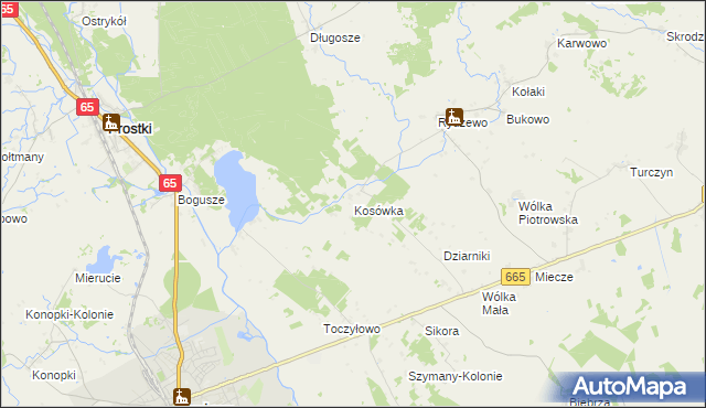 mapa Kosówka gmina Rajgród, Kosówka gmina Rajgród na mapie Targeo
