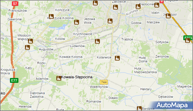mapa Kotarwice, Kotarwice na mapie Targeo