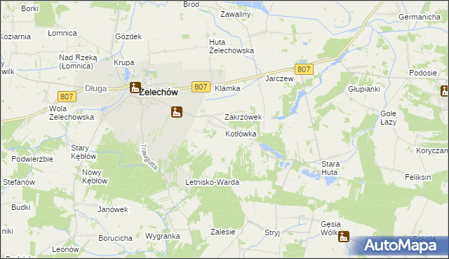 mapa Kotłówka gmina Żelechów, Kotłówka gmina Żelechów na mapie Targeo