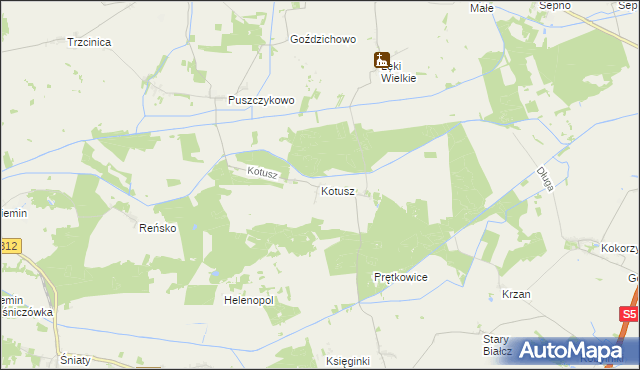 mapa Kotusz, Kotusz na mapie Targeo