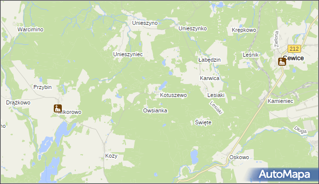 mapa Kotuszewo, Kotuszewo na mapie Targeo
