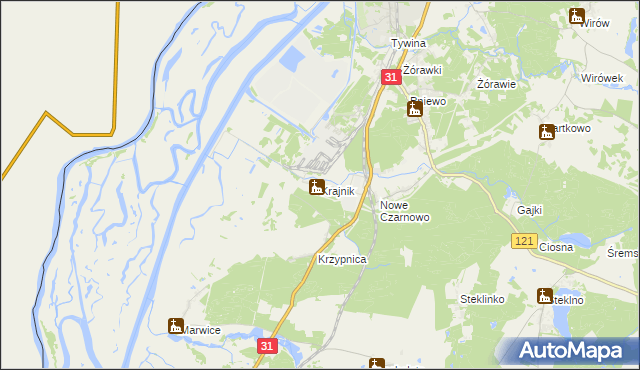 mapa Krajnik, Krajnik na mapie Targeo