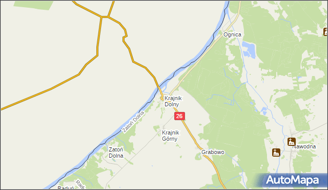 mapa Krajnik Dolny, Krajnik Dolny na mapie Targeo
