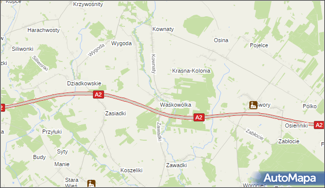 mapa Krasna gmina Huszlew, Krasna gmina Huszlew na mapie Targeo