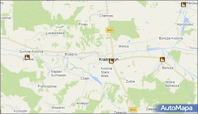 mapa Kraśniczyn, Kraśniczyn na mapie Targeo