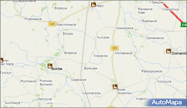 mapa Kręczków, Kręczków na mapie Targeo