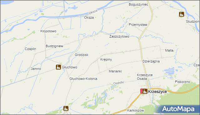 mapa Krępiny, Krępiny na mapie Targeo