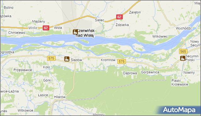 mapa Kromnów gmina Brochów, Kromnów gmina Brochów na mapie Targeo