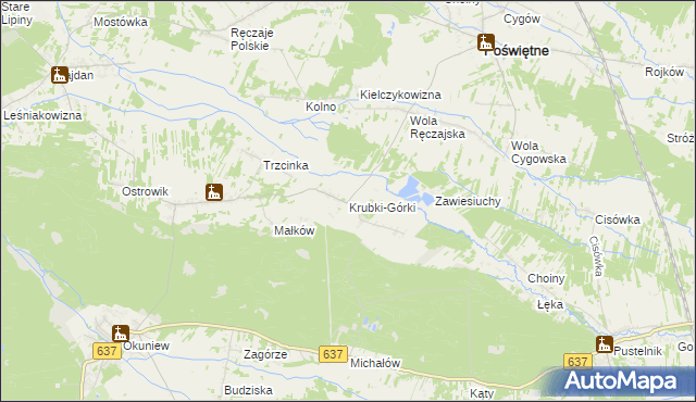 mapa Krubki-Górki, Krubki-Górki na mapie Targeo