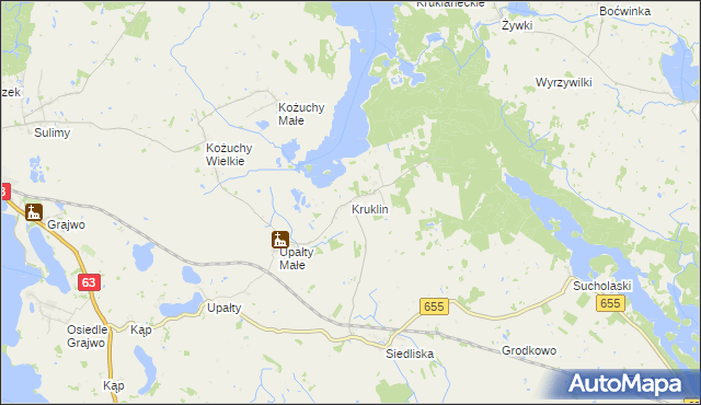 mapa Kruklin, Kruklin na mapie Targeo