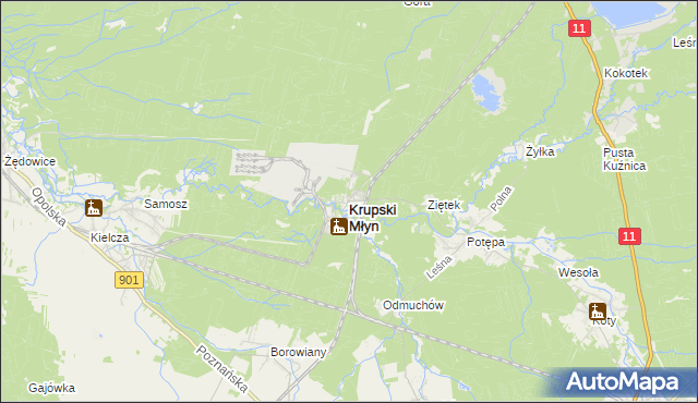 mapa Krupski Młyn, Krupski Młyn na mapie Targeo