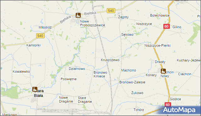 mapa Kruszczewo, Kruszczewo na mapie Targeo