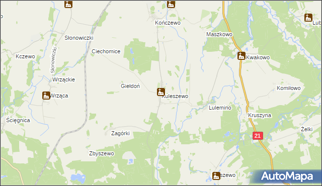 mapa Kuleszewo, Kuleszewo na mapie Targeo
