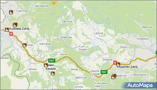 mapa Kulin Kłodzki, Kulin Kłodzki na mapie Targeo