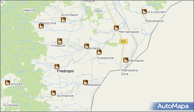 mapa Kupiatycze, Kupiatycze na mapie Targeo