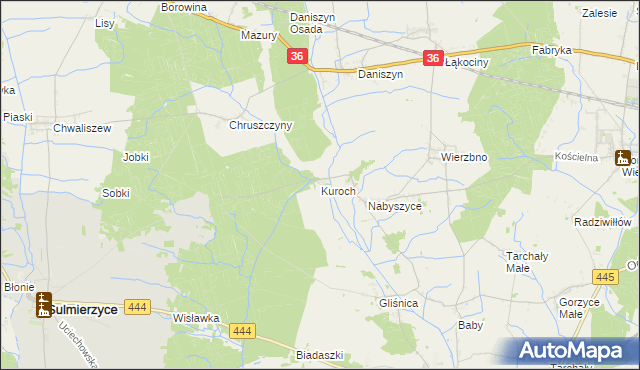 mapa Kuroch, Kuroch na mapie Targeo