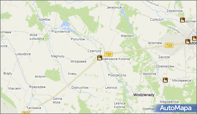 mapa Kwiatkowice-Kolonia, Kwiatkowice-Kolonia na mapie Targeo