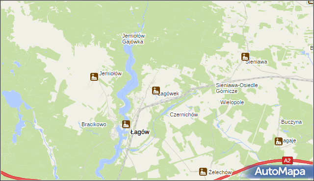 mapa Łagówek, Łagówek na mapie Targeo