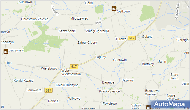 mapa Łaguny, Łaguny na mapie Targeo