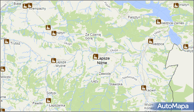 mapa Łapsze Niżne, Łapsze Niżne na mapie Targeo