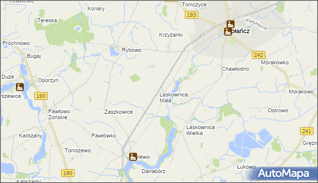 mapa Laskownica Mała, Laskownica Mała na mapie Targeo