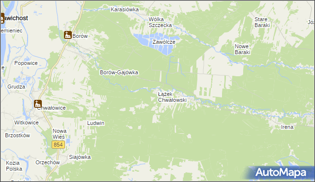 mapa Łążek Chwałowski, Łążek Chwałowski na mapie Targeo