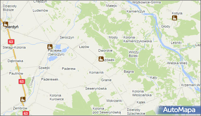 mapa Łazówek, Łazówek na mapie Targeo