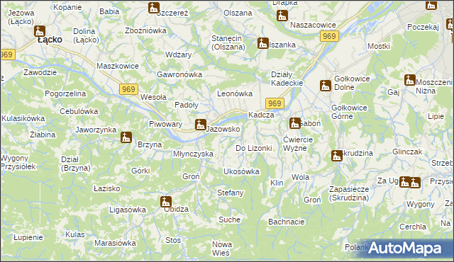 mapa Łazy Brzyńskie, Łazy Brzyńskie na mapie Targeo