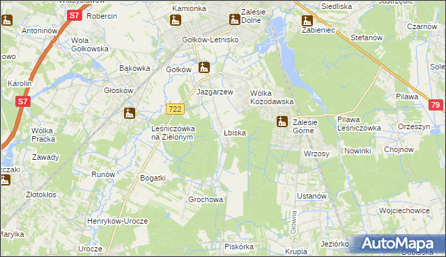 mapa Łbiska, Łbiska na mapie Targeo
