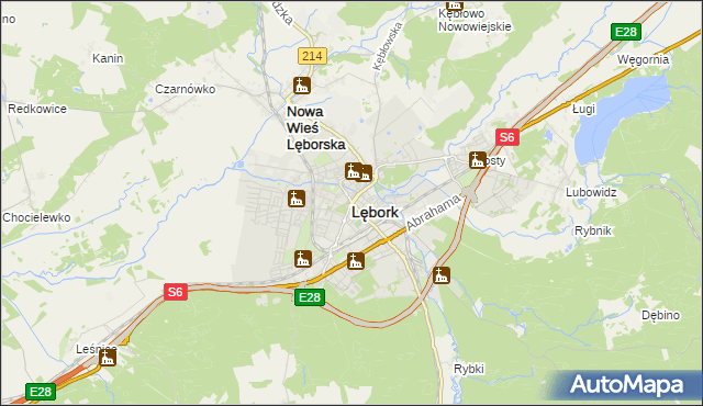 mapa Lębork, Lębork na mapie Targeo