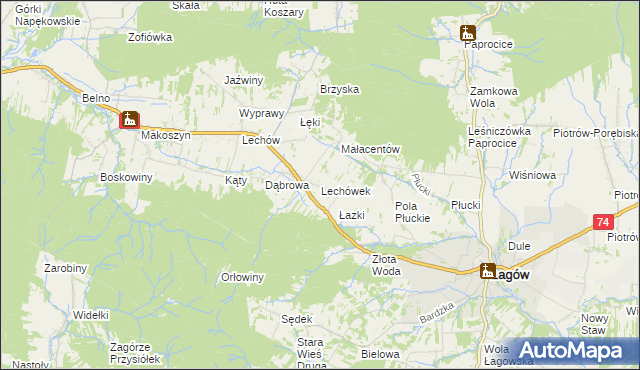 mapa Lechówek, Lechówek na mapie Targeo