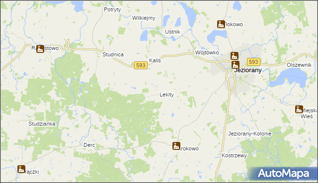 mapa Lekity, Lekity na mapie Targeo