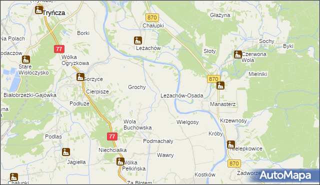 mapa Leżachów-Osada, Leżachów-Osada na mapie Targeo