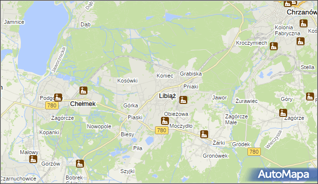 mapa Libiąż, Libiąż na mapie Targeo