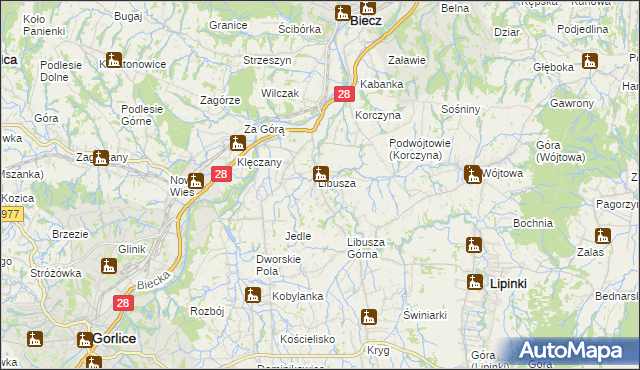 mapa Libusza, Libusza na mapie Targeo
