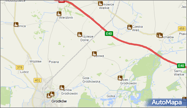 mapa Lipowa gmina Grodków, Lipowa gmina Grodków na mapie Targeo