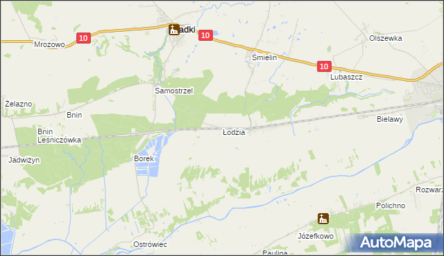 mapa Łodzia gmina Sadki, Łodzia gmina Sadki na mapie Targeo