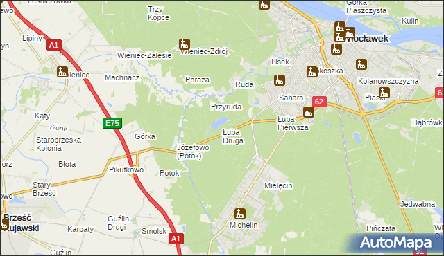 mapa Łuba Druga, Łuba Druga na mapie Targeo