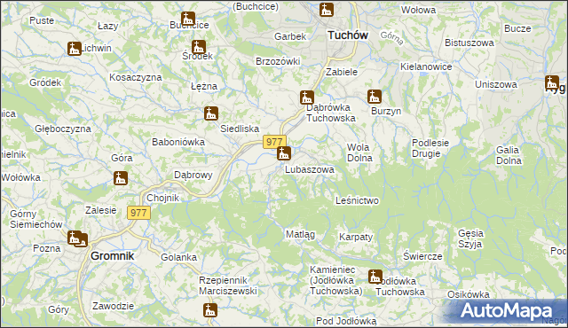 mapa Lubaszowa, Lubaszowa na mapie Targeo