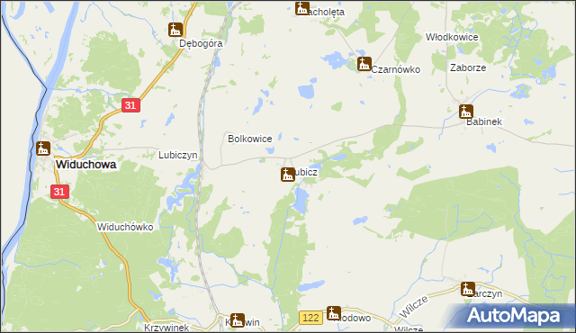 mapa Lubicz gmina Widuchowa, Lubicz gmina Widuchowa na mapie Targeo
