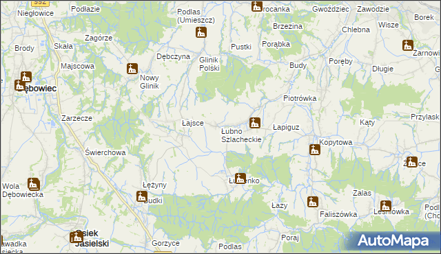 mapa Łubno Szlacheckie, Łubno Szlacheckie na mapie Targeo