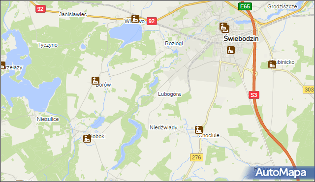 mapa Lubogóra, Lubogóra na mapie Targeo