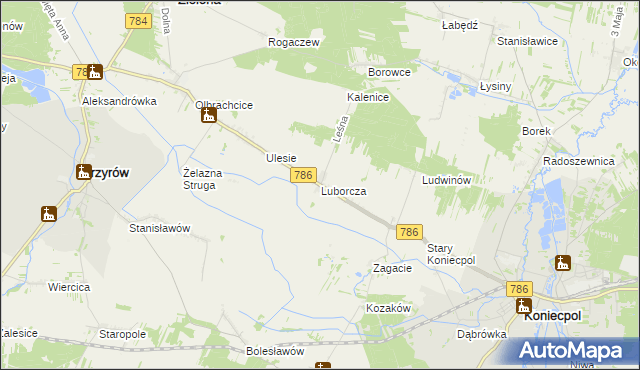 mapa Luborcza, Luborcza na mapie Targeo
