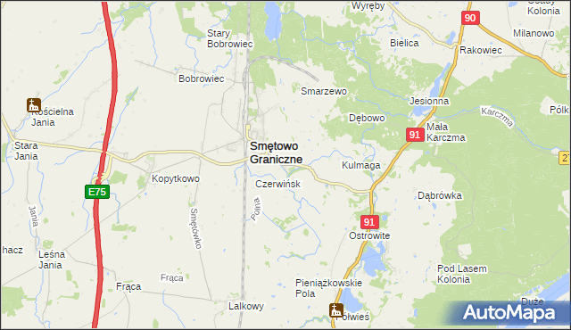 mapa Luchowo gmina Smętowo Graniczne, Luchowo gmina Smętowo Graniczne na mapie Targeo