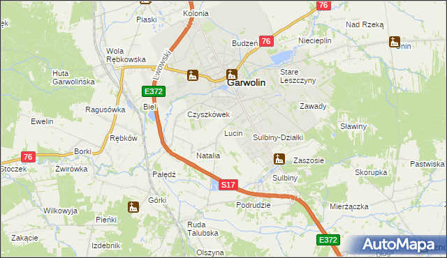 mapa Lucin gmina Garwolin, Lucin gmina Garwolin na mapie Targeo