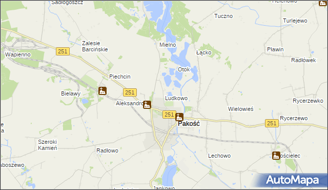 mapa Ludkowo gmina Pakość, Ludkowo gmina Pakość na mapie Targeo